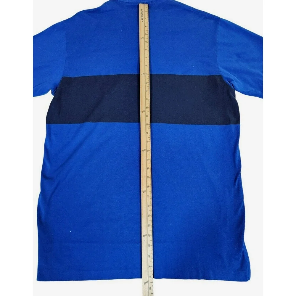 Polo Sport Ralph Lauren Men's XL Polo‎ Shirt Blue Striped Short Sleeve Logo